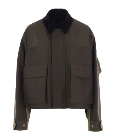 SACAI SACAI CONCEALED FASTENED CROPPED JACKET