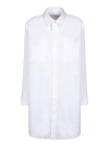Sacai Long Sleeve Poplin Cotton Shirt In White