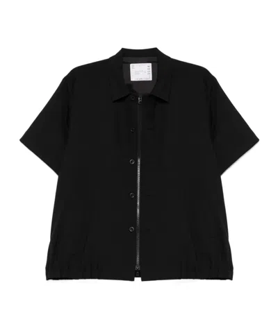 Sacai Long Sleeve Shirt In Black