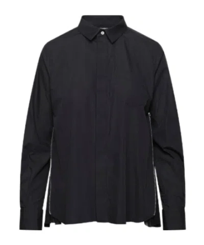 Sacai Long Sleeve Shirt In Black