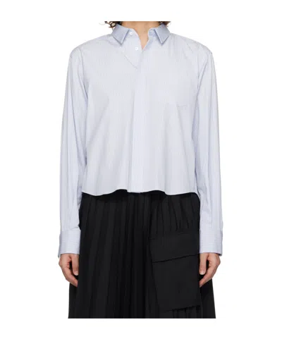 Sacai X Thomas Mason Cotton Poplin Suiting Dress In White