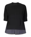 Sacai Patchwork Sweater Sweaters And Cardigans Blue In Black