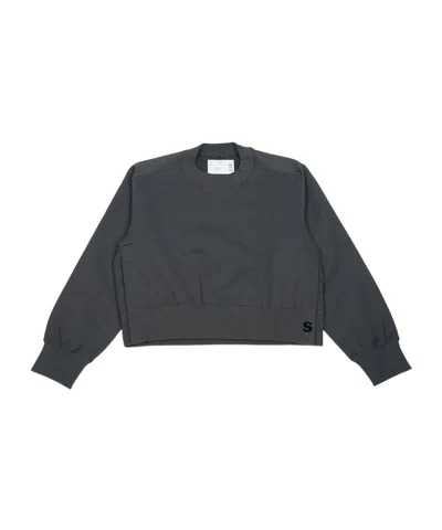 Sacai Long Sleeve Sweatshirt In Gray