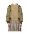 Sacai Womens Sponge Contrast-texture Cotton-blend Sweatshirt Beige Xl In Nude