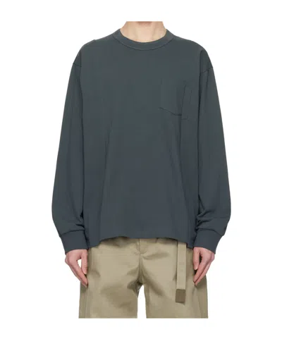 Sacai Long Sleeve T-shirt In Black