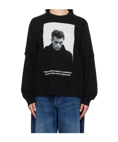 Sacai Black James Dean Long Sleeve T-shirt In 001 Black