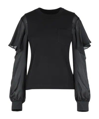 Sacai Long-sleeve T-shirt In Blue