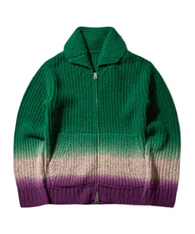 Sacai Long-sleeved Cardigan In Green