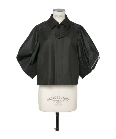Sacai Long-sleeved Casual Jacket In Black
