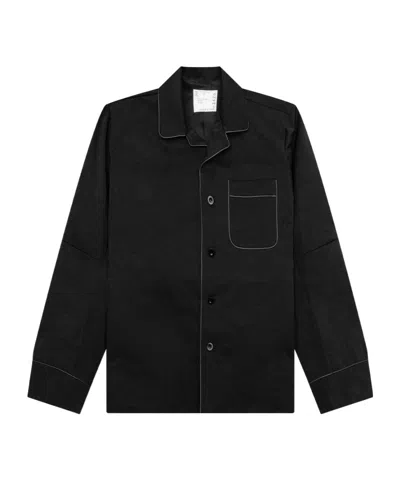 Sacai Long-sleeved Casual Jacket In Black