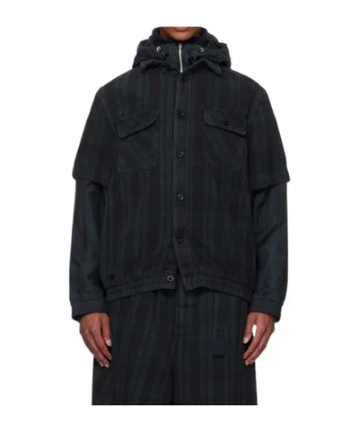 Sacai Long-sleeved Casual Jacket In Black