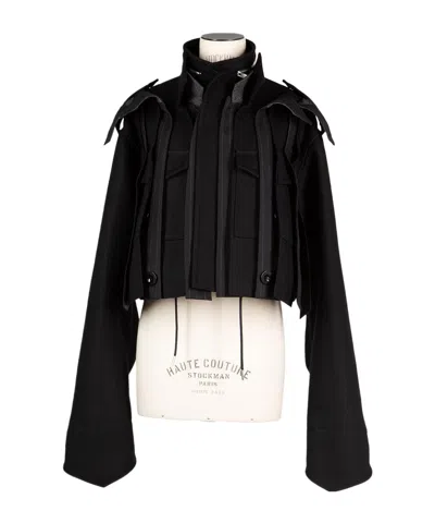 Sacai Long-sleeved Casual Jacket In Black