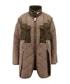 Sacai Padded And Quilted Jacket With Nylon Inserts In Brown