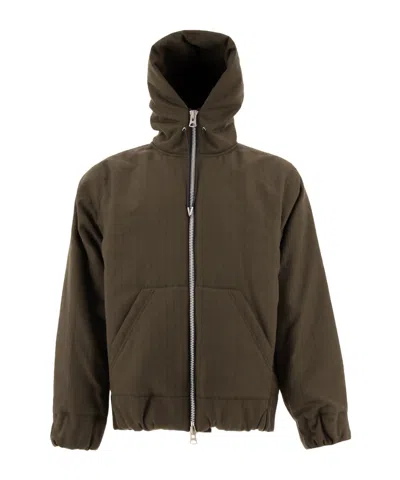 Sacai Long-sleeved Casual Jacket In Green