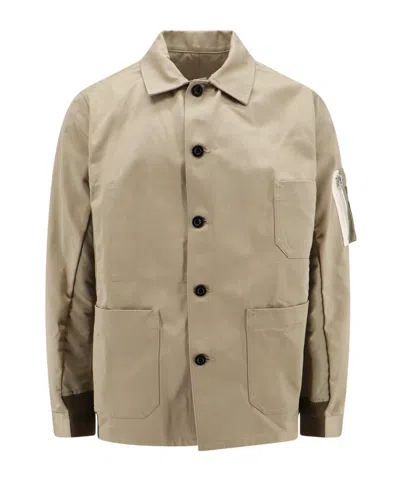 Sacai Long-sleeved Casual Jacket In Nude