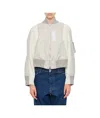 Sacai Nylon Twill X Knit Blouson In White