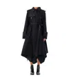 Sacai Black Single Breasted Paneled Trench Coat In Black