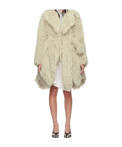 Sacai Long-sleeved Coat In Nude