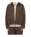 Sacai Long-sleeved Denim Jacket In Brown