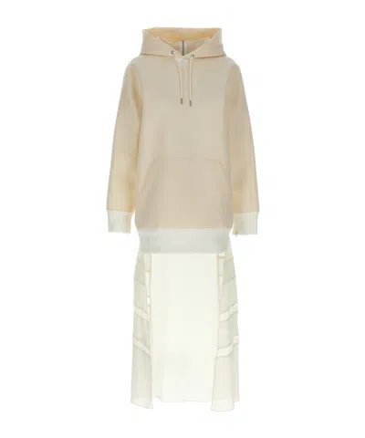 Sacai White Suiting Bonding Mix Dress | ModeSens