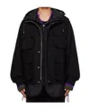 Sacai Long-sleeved Hooded Casual Jacket In Black