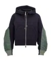 Sacai Nylon Twill X Sponge Sweat Hoodie In Black