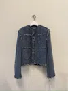 Shop Sacai Panelled Tweed Jacket In Black