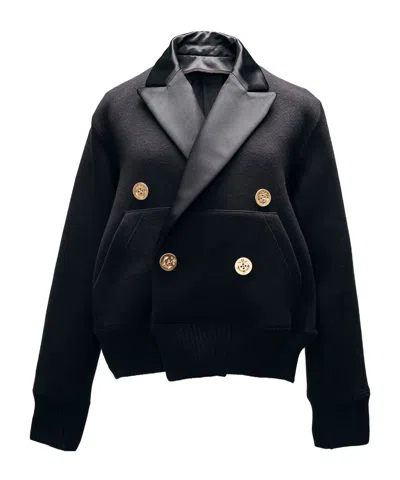 Sacai Long-sleeved Jacket In Blue