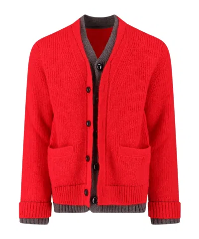 SACAI LONG-SLEEVED KNITTED CARDIGAN