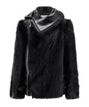 Sacai Leather Jacket With Adjustable Side Straps In Black