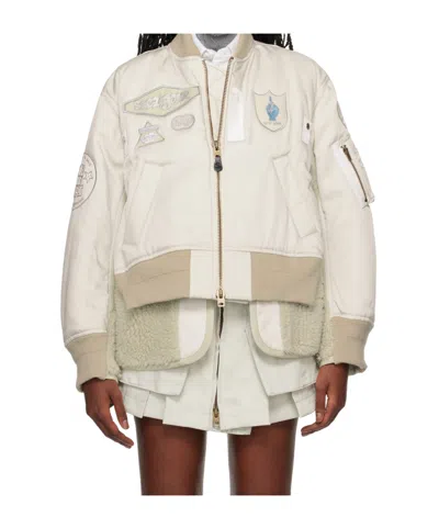 Sacai Long-sleeved Pilot Jacket In White