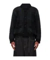 Sacai Long-sleeved Plaid Cardigan In Black