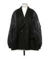 Sacai Long-sleeved Quilted Coat In Black