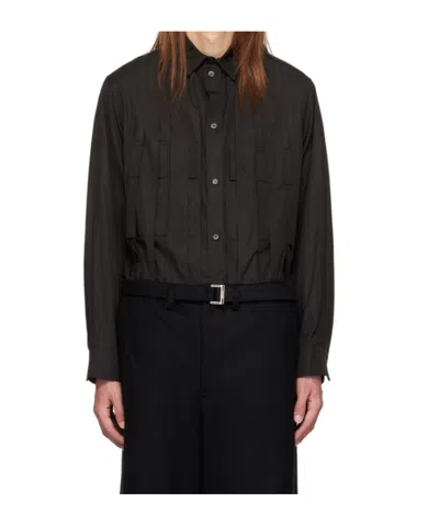 Sacai Long-sleeved Shirt In Black