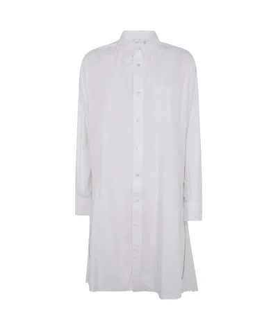 Sacai Long-sleeved Shirt Dress In White