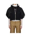 Sacai Long-sleeved Spliced Hoodie In Black