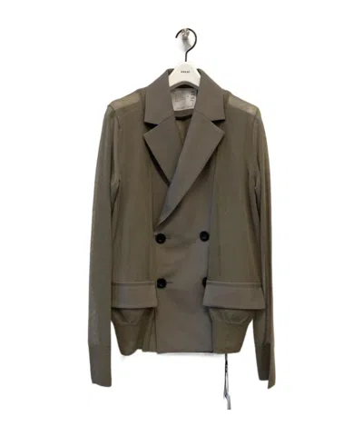 Sacai Long-sleeved Suit Coat In Brown