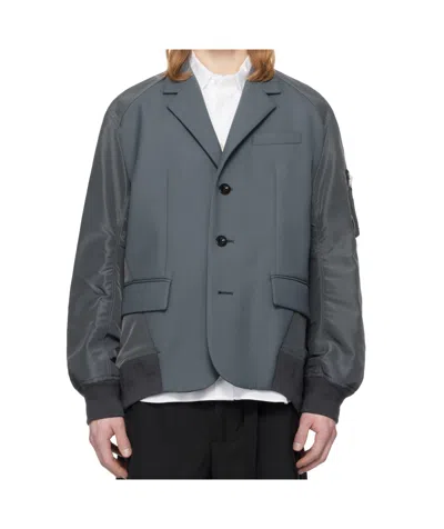 Sacai Long-sleeved Suit Jacket In Multicolor