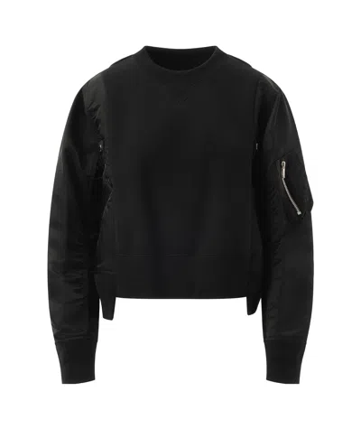 Sacai Long-sleeved Sweater In Black