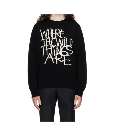 Sacai Long-sleeved Sweater In Black