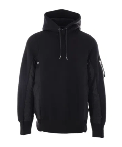 SACAI SACAI PANELLED DRAWSTRING HOODIE