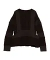Sacai Wool Knit Round Neck Pullover In Brown
