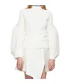 Sacai Off-white Paneled Sweater In White
