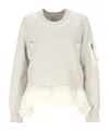 Sacai Long-sleeved Sweatshirt In Gray