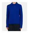 Sacai Long-sleeved Wool Sweater In Blue