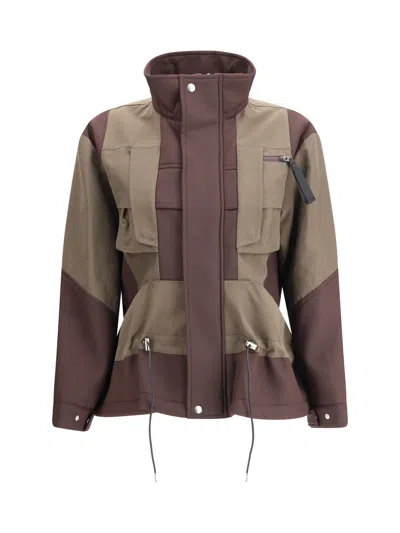 SACAI PANELED HIGH-NECK BOMBER JACKET