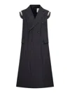 Sacai Black Polyester Blend Vest In Black