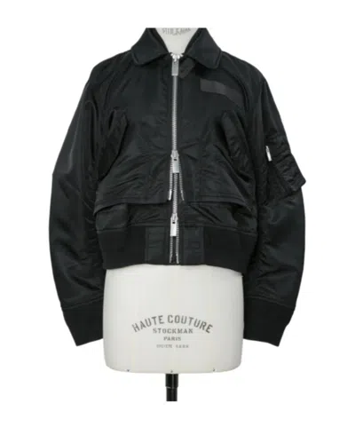 Sacai Long-sleeve Casual Jacket In Black