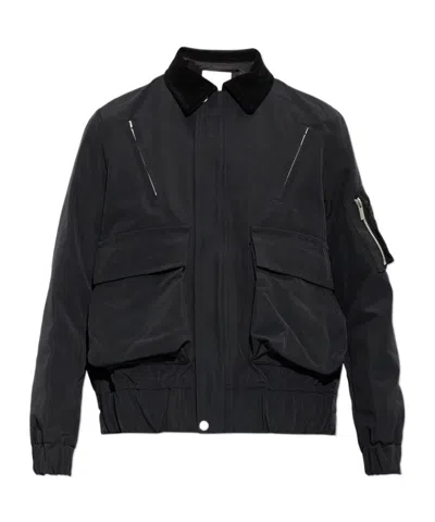 Sacai Long-sleeve Casual Jacket In Blue