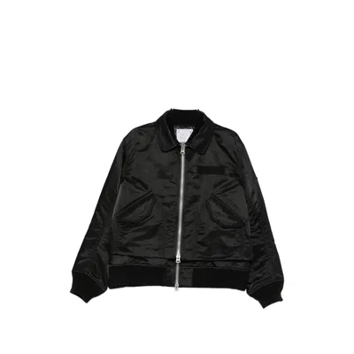 Sacai Long-sleeve Zip-fastening Jacket In Black